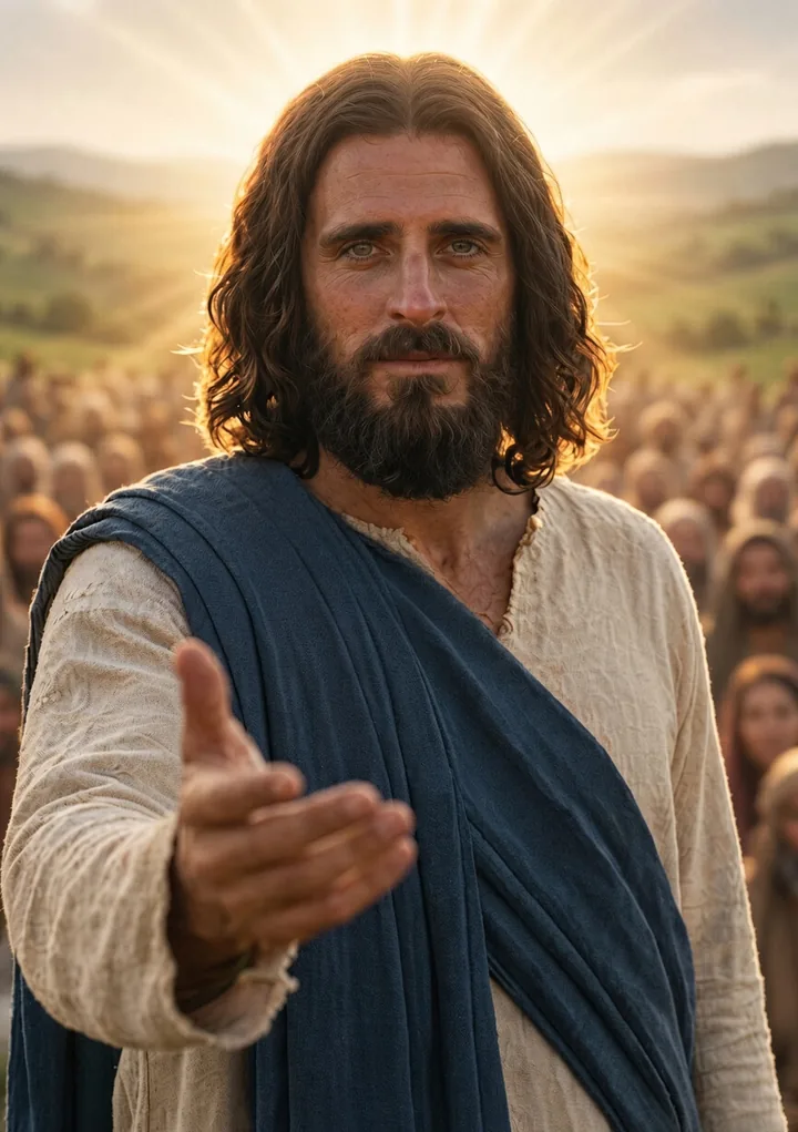 Jesús extiende la mano, invitando a entrar a esta casa